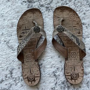 Tory Burch Snakeskin Thong Sandal
